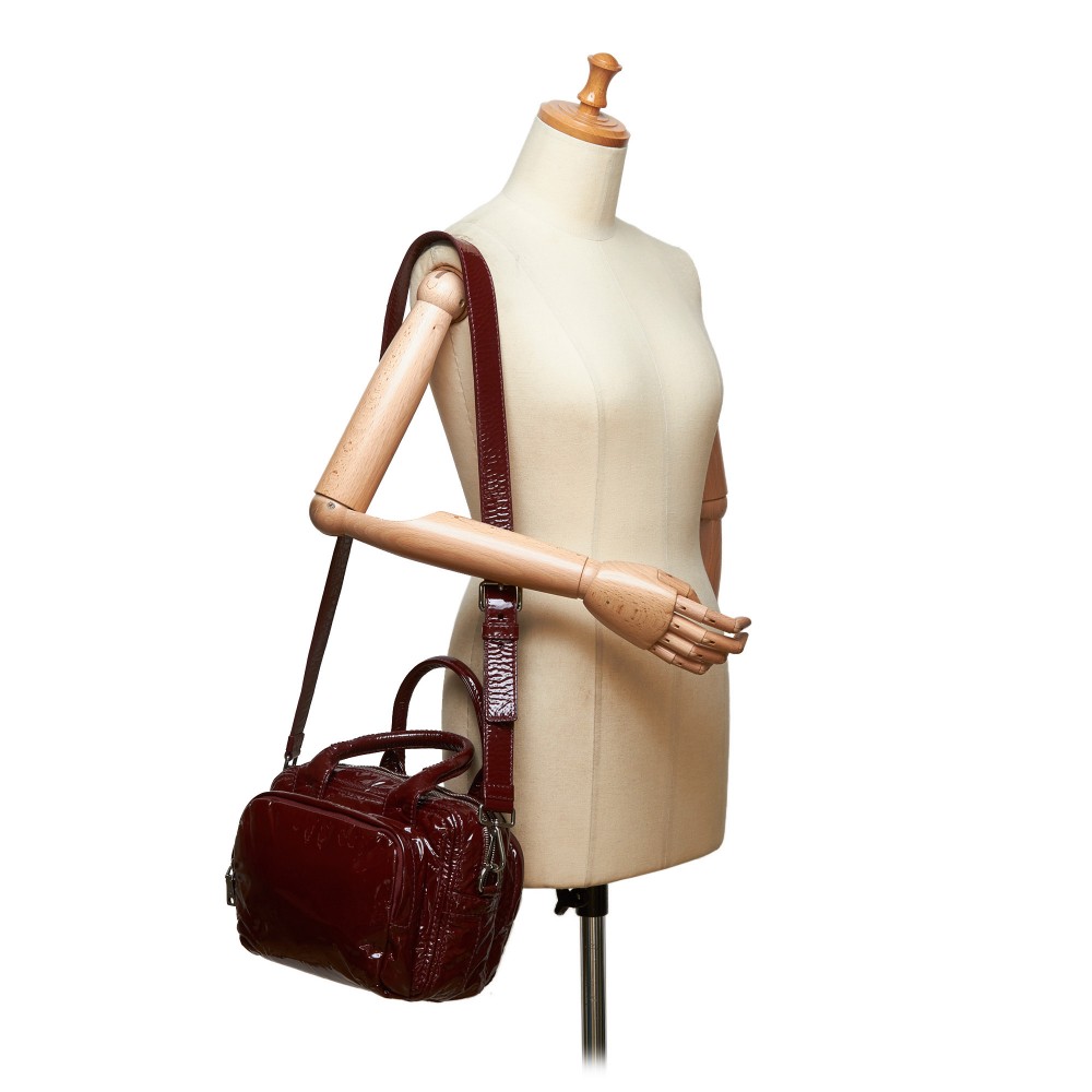 Prada Vintage - Patent Leather Satchel Bag - Red - Leather Handbag - Luxury High Quality - Avvenice