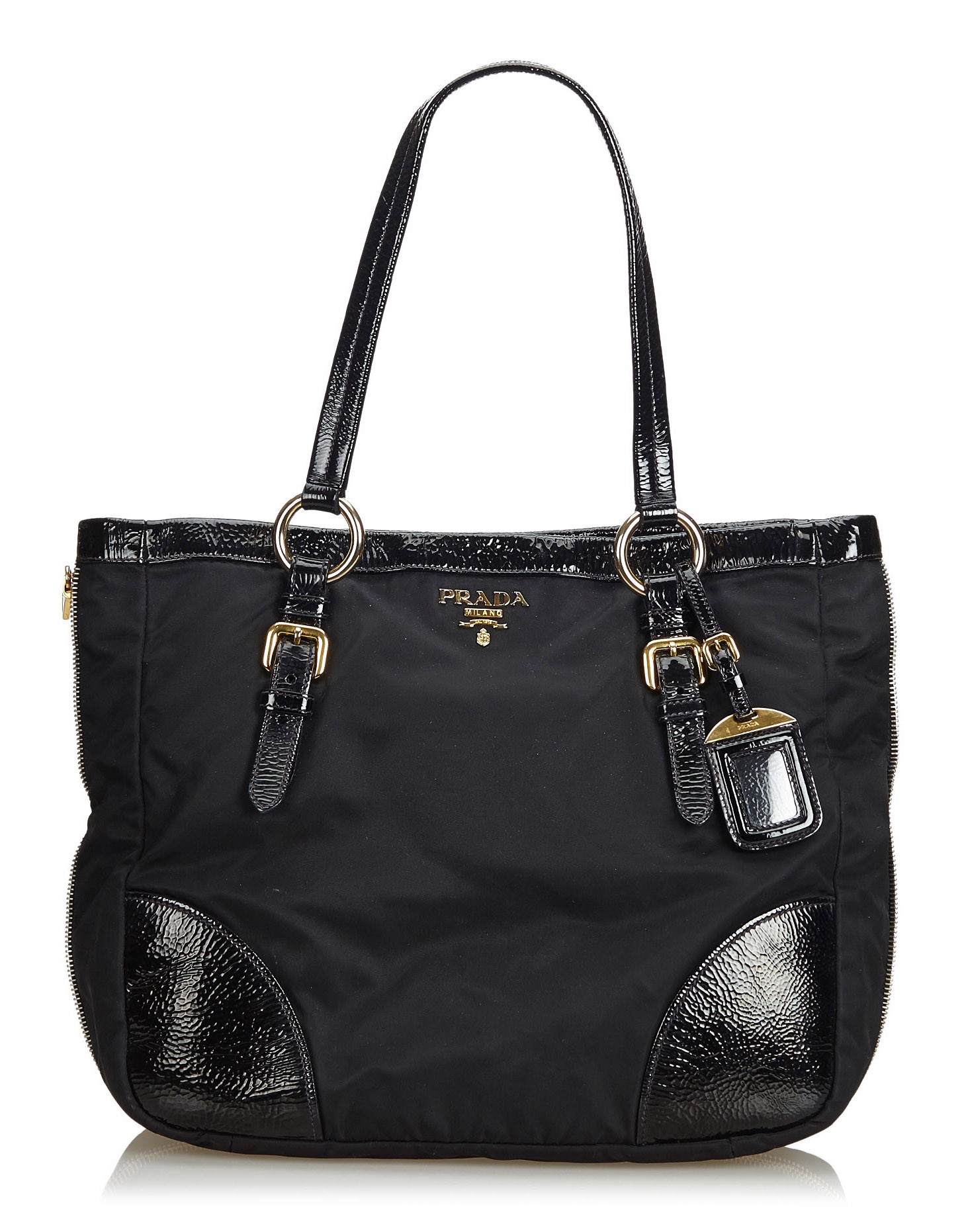 Prada Vintage - Nylon Tote Bag - Black - Leather Handbag - Luxury