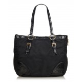 Prada Vintage - Nylon Tote Bag - Black - Leather Handbag - Luxury High Quality