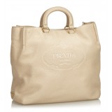 Prada Vintage - Vitello Daino Leather Satchel Bag - Ivory - Leather Handbag - Luxury High Quality