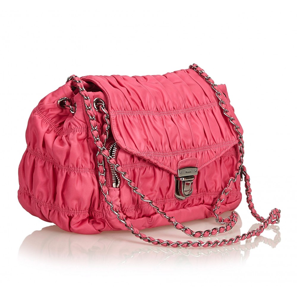 Vintage Prada Hot Pink Satin Mini Shoulder Bag – Treasures of NYC