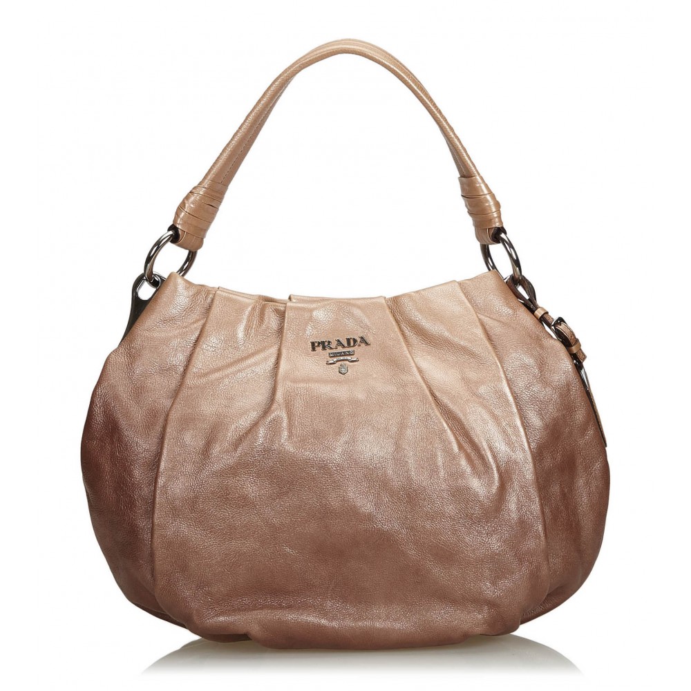 Prada Vintage - Saffiano Leather Bauletto Handbag Bag - Brown - Leather  Handbag - Luxury High Quality - Avvenice