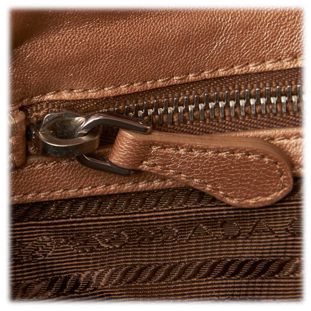 Prada Vintage - Raffia Bucket Bag - Brown Beige - Leather Handbag - Luxury  High Quality - Avvenice