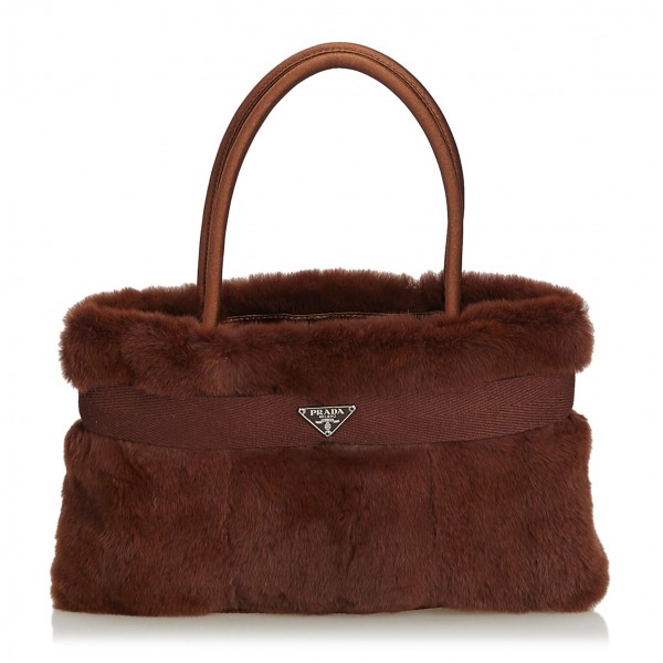 Prada Vintage - Fur Handbag Bag - Brown 