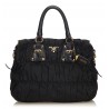 Prada Vintage - Gathered Nylon Satchel Bag - Nero - Borsa in Pelle - Alta Qualità Luxury