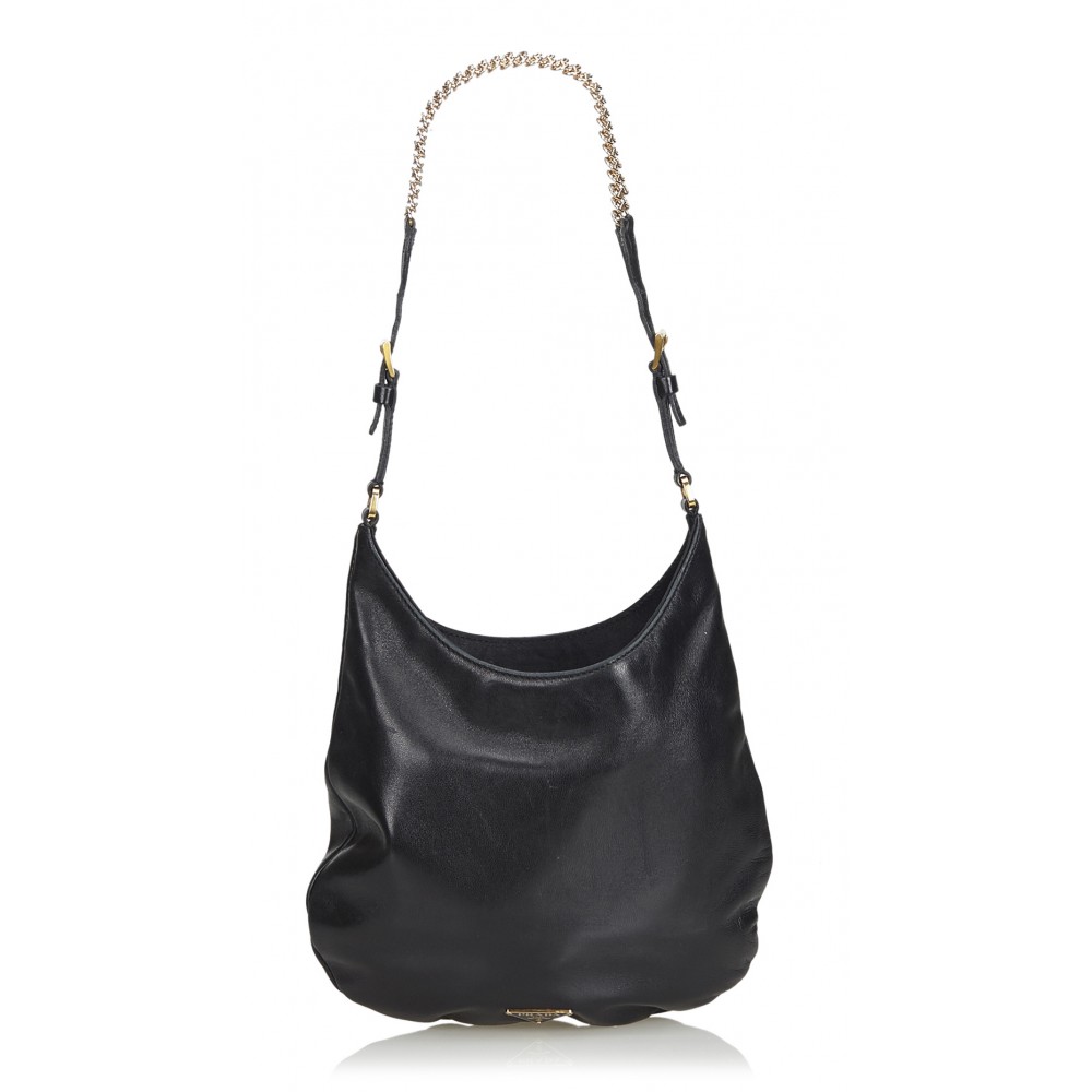 Prada Vintage - Leather Shoulder Bag - Black - Leather Handbag - Luxury High Quality - Avvenice
