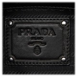 Prada Vintage - Ruffled Cotton Chain Baguette Bag - Black - Leather Handbag - Luxury High Quality
