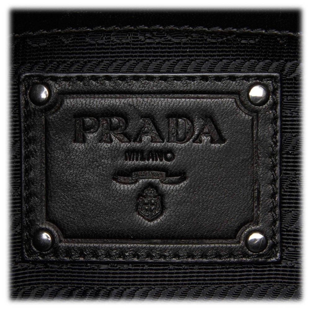 Prada Vintage - Ruffled Cotton Chain Baguette Bag - Nero - Borsa in Pelle - Alta Qualità Luxury ...
