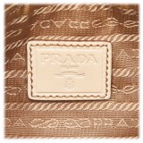 Prada Vintage - Jacquard Logo Baguette - Brown Beige - Leather Handbag - Luxury High Quality