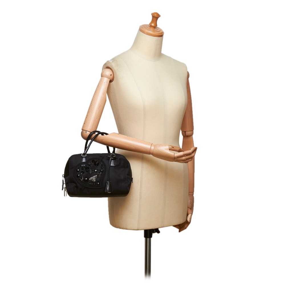 Prada Vintage - Nylon Shoulder Bag - Black - Leather Handbag - Luxury ...