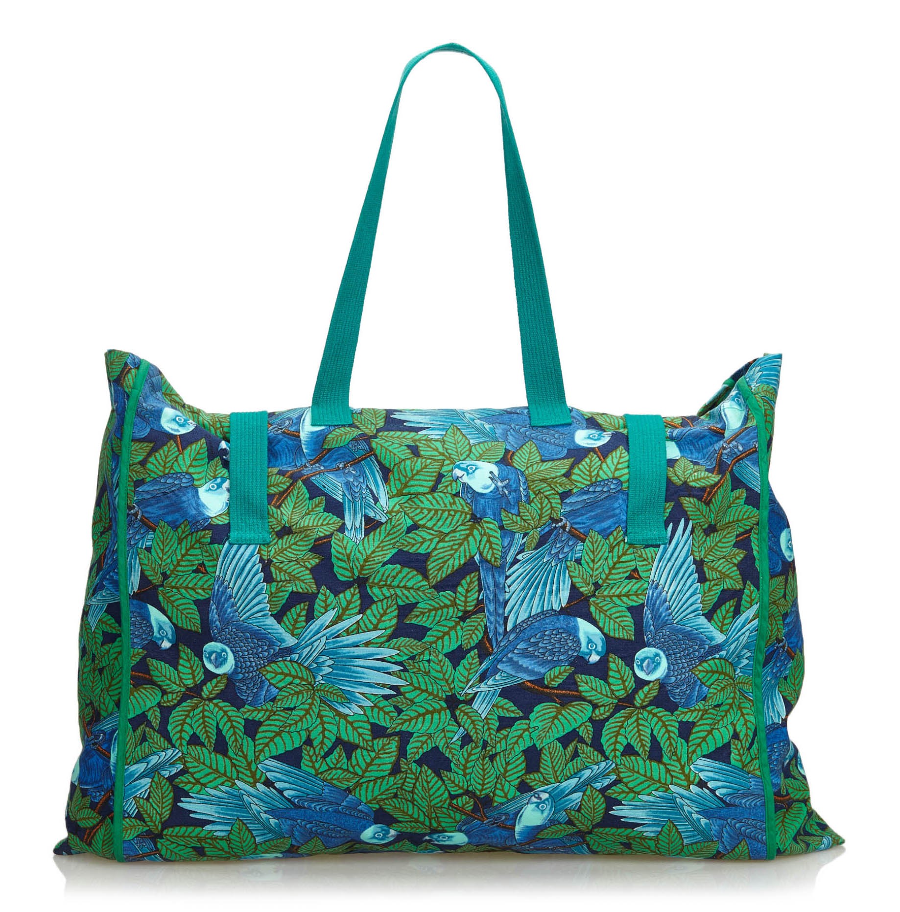 green canvas tote bag