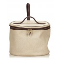 Hermès Vintage - Intercity Vanity Bag - Ivory Brown White - Leather and Canvas Handbag - Luxury High Quality
