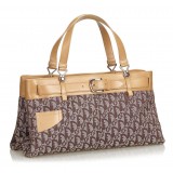 Dior Vintage - Oblique Jacquard Handbag Bag - Marrone - Borsa in Pelle - Alta Qualità Luxury