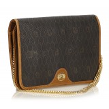 Dior Vintage - Honeycomb Coated Canvas Chain Shoulder Bag - Black - Leather Handbag - Luxury High Quality
