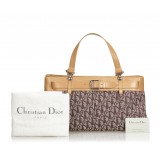 Dior Vintage - Oblique Jacquard Handbag Bag - Brown - Leather Handbag - Luxury High Quality