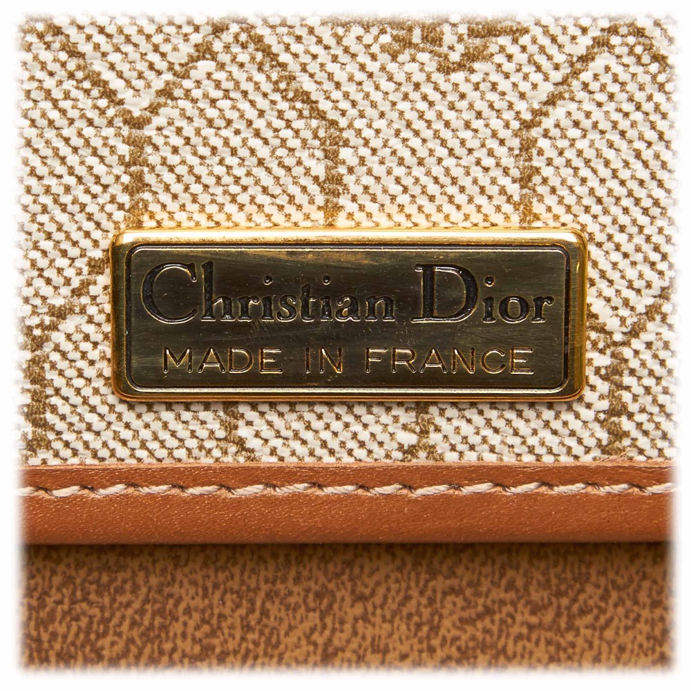 Christian Dior Speedy Beige Dark brown Leather Cloth ref.270501