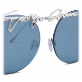 Giorgio Armani - Signature - Metal Round Frame Sunglasses - Silver - Sunglasses - Giorgio Armani Eyewear