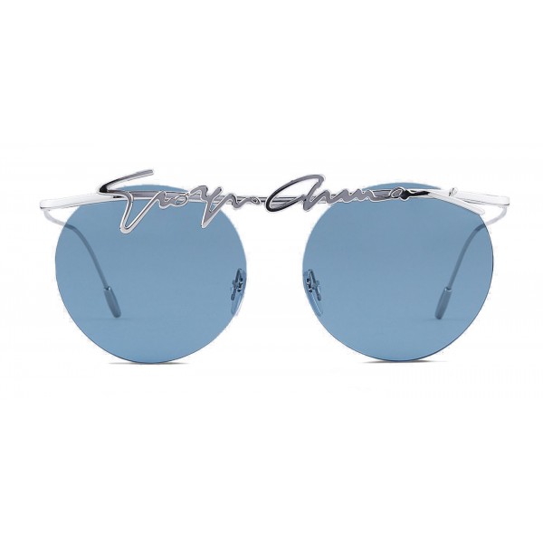 Giorgio Armani - Signature - Metal Round Frame Sunglasses - Silver - Sunglasses - Giorgio Armani Eyewear