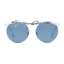 Giorgio Armani - Signature - Occhiali da Sole Rotondi in Metallo - Argento - Giorgio Armani Eyewear