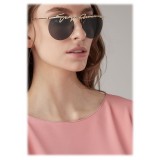 Giorgio Armani - Signature - Metal Round Frame Sunglasses - Gold - Sunglasses - Giorgio Armani Eyewear