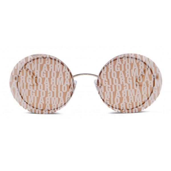 Giorgio Armani - Metal Round Oval Frame Sunglasses - Gold - Sunglasses - Giorgio Armani Eyewear