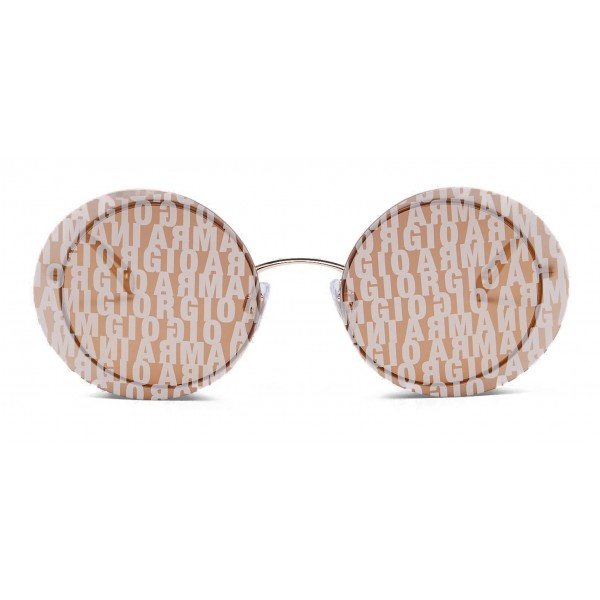 Giorgio Armani - Occhiali da Sole Rotondi Ovali in Metallo - Oro - Giorgio Armani Eyewear