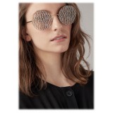 Giorgio Armani - Metal Round Oval Frame Sunglasses - Gold - Sunglasses - Giorgio Armani Eyewear