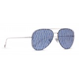 Giorgio Armani - Metal Round Oval Frame Sunglasses - Silver - Sunglasses - Giorgio Armani Eyewear