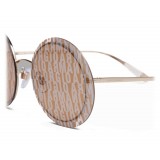 Giorgio Armani - Metal Round Oval Frame Sunglasses - Gold - Sunglasses - Giorgio Armani Eyewear