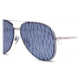 Giorgio Armani - Metal Round Oval Frame Sunglasses - Silver - Sunglasses - Giorgio Armani Eyewear