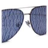 Giorgio Armani - Metal Round Oval Frame Sunglasses - Silver - Sunglasses - Giorgio Armani Eyewear