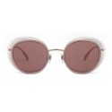 Giorgio Armani - Occhiali da Sole con Montatura Tonda Open Lenses - Argento - Giorgio Armani Eyewear