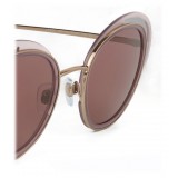 Giorgio Armani - Occhiali da Sole con Montatura Tonda Open Lenses - Argento - Giorgio Armani Eyewear