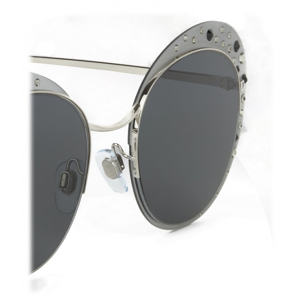 Giorgio Armani Crystal Catwalk Sunglasses With Open Lenses Silver Sunglasses Giorgio 