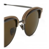 Giorgio Armani - Cat Walk Sunglasses with Contrasting Superior Eyelashes - Brown - Giorgio Armani Eyewear