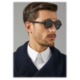 Giorgio Armani - Round Frame Sunglasses with Metal Details - Grey - Giorgio Armani Eyewear