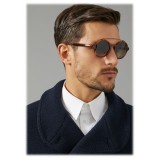Giorgio Armani - Occhiali da Sole dalla Montatura Rotonda con Dettagli in Metallo - Grigio Scuro - Giorgio Armani Eyewear