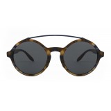 Giorgio Armani - Round Frame Sunglasses with Metal Details - Grey - Giorgio Armani Eyewear