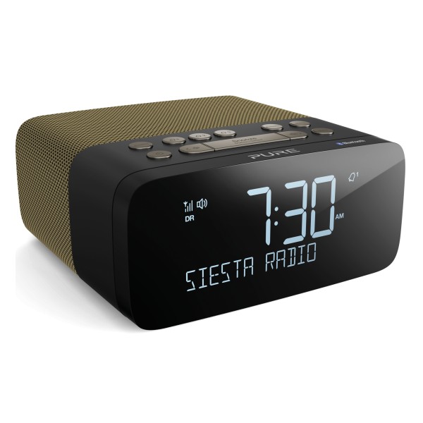 Pure - Siesta Rise S - Oro - Radio Sveglia da Comodino DAB + / FM con Bluetooth - Radio Digitale di Alta Qualità