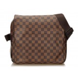 Louis Vuitton Vintage - Damier Ebene Naviglio Bag - Brown - Damier Canvas and Leather Handbag - Luxury High Quality