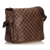 Louis Vuitton Vintage - Damier Ebene Naviglio Bag - Brown - Damier Canvas and Leather Handbag - Luxury High Quality