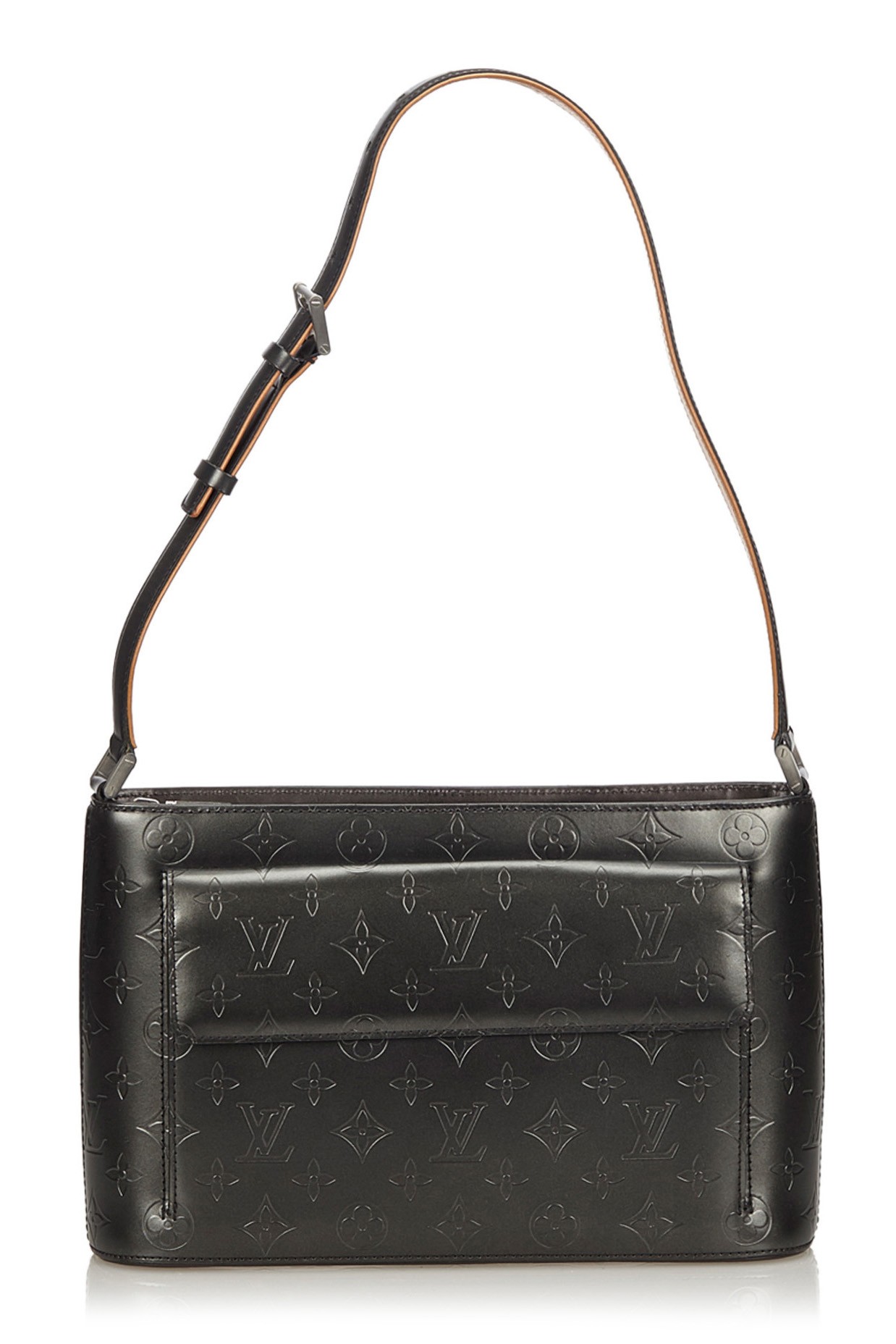 vuitton black leather handbag