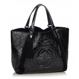 Gucci Vintage - Patent Leather Soho Cellarius Tote Bag - Nero - Borsa in Pelle - Alta Qualità Luxury