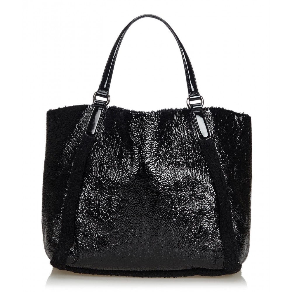 Gucci Vintage - Patent Leather Soho Cellarius Tote Bag - Black - Leather Handbag - Luxury High ...