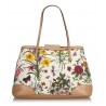 Gucci Vintage - Canvas Floral Tote Bag - Bianco - Borsa in Pelle - Alta Qualità Luxury