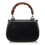 Gucci Vintage - Bamboo Leather Bag - Black - Leather Handbag - Luxury High Quality