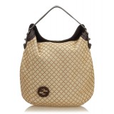 Gucci Vintage - Diamante Jacquard Hobo Bag - Brown - Leather Handbag - Luxury High Quality