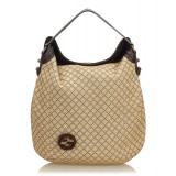 Gucci Vintage - Diamante Jacquard Hobo Bag - Marrone - Borsa in Pelle - Alta Qualità Luxury