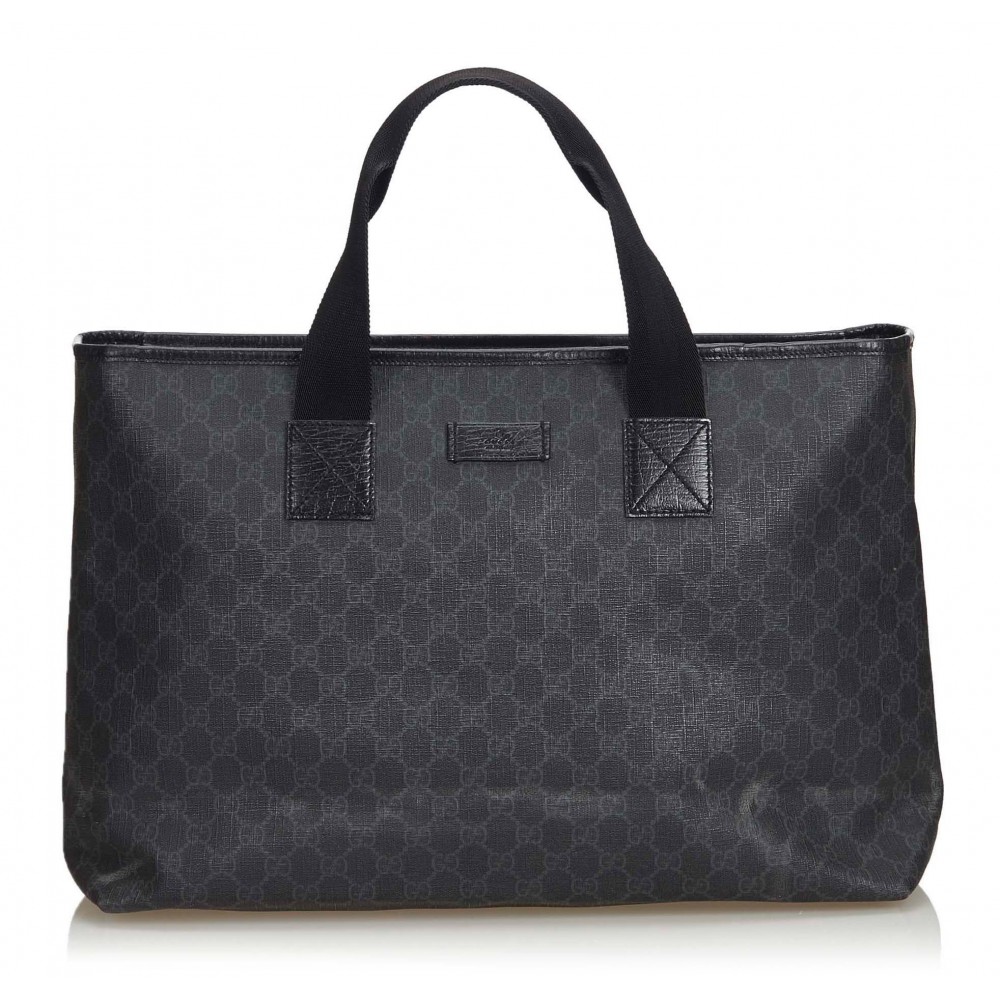 Gucci Vintage - GG Weekender Bag - Black - Leather Handbag - Luxury ...