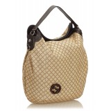 Gucci Vintage - Diamante Jacquard Hobo Bag - Brown - Leather Handbag - Luxury High Quality